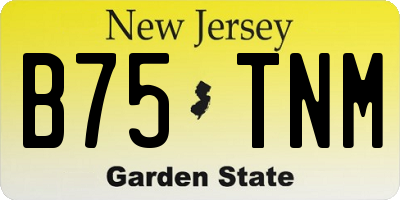 NJ license plate B75TNM