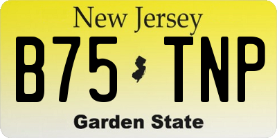 NJ license plate B75TNP