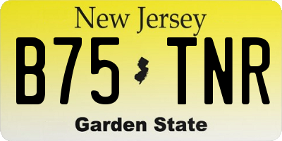 NJ license plate B75TNR