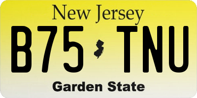 NJ license plate B75TNU