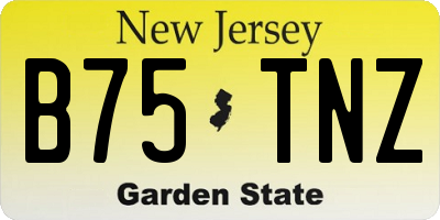 NJ license plate B75TNZ