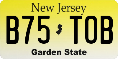 NJ license plate B75TOB