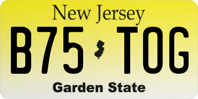 NJ license plate B75TOG