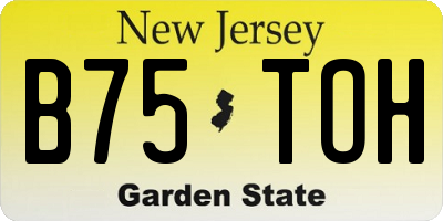 NJ license plate B75TOH