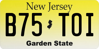 NJ license plate B75TOI