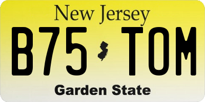 NJ license plate B75TOM