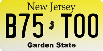 NJ license plate B75TOO