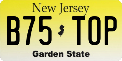 NJ license plate B75TOP