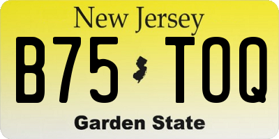 NJ license plate B75TOQ