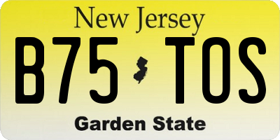 NJ license plate B75TOS