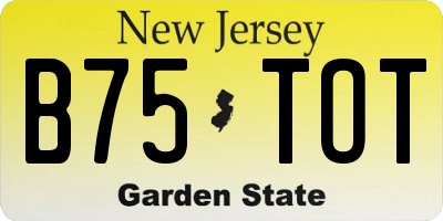 NJ license plate B75TOT