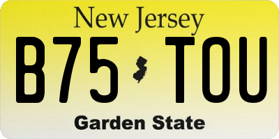 NJ license plate B75TOU
