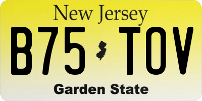 NJ license plate B75TOV