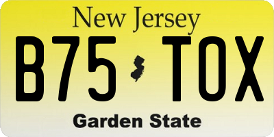 NJ license plate B75TOX