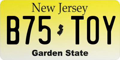 NJ license plate B75TOY