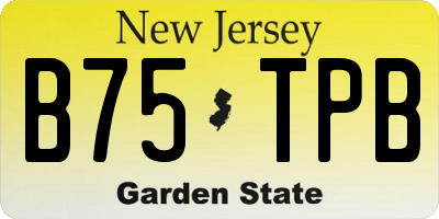 NJ license plate B75TPB
