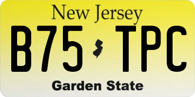 NJ license plate B75TPC