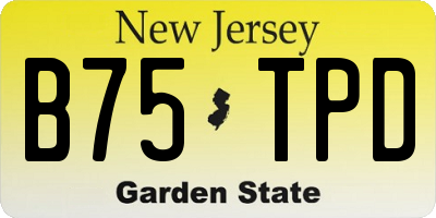 NJ license plate B75TPD