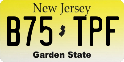 NJ license plate B75TPF