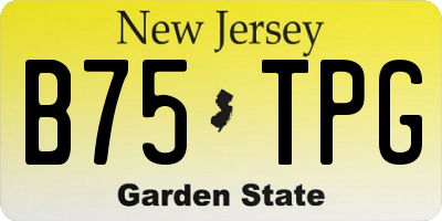 NJ license plate B75TPG