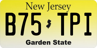 NJ license plate B75TPI
