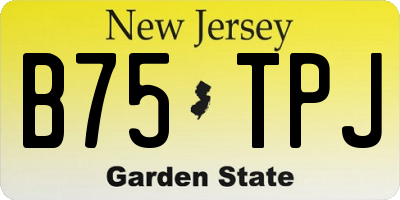 NJ license plate B75TPJ