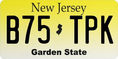 NJ license plate B75TPK