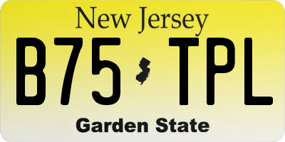 NJ license plate B75TPL