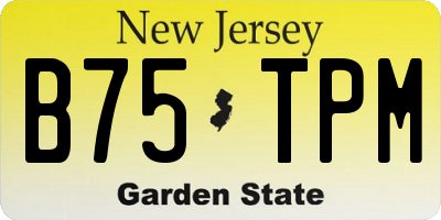 NJ license plate B75TPM