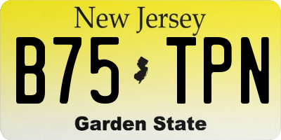 NJ license plate B75TPN