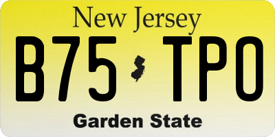 NJ license plate B75TPO