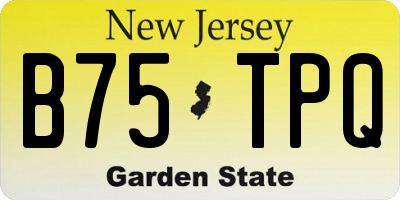 NJ license plate B75TPQ