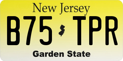 NJ license plate B75TPR