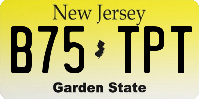NJ license plate B75TPT