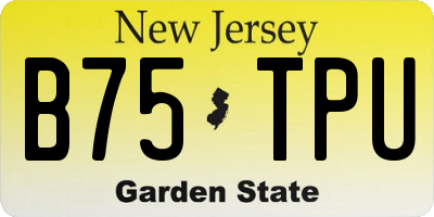 NJ license plate B75TPU