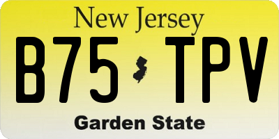 NJ license plate B75TPV