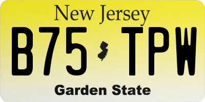 NJ license plate B75TPW