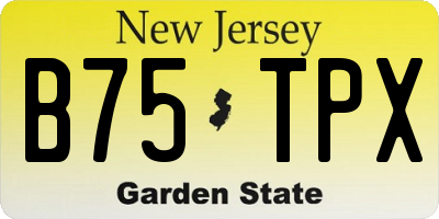 NJ license plate B75TPX