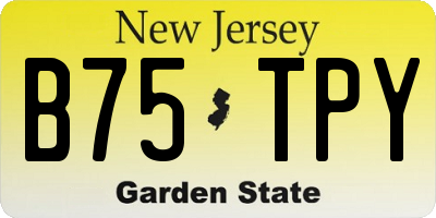 NJ license plate B75TPY