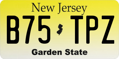 NJ license plate B75TPZ