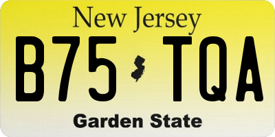 NJ license plate B75TQA