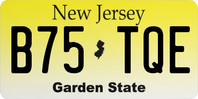 NJ license plate B75TQE