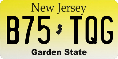 NJ license plate B75TQG