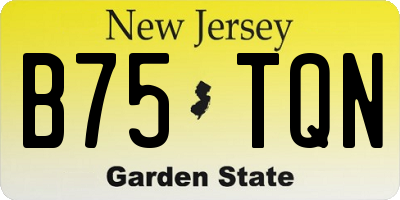 NJ license plate B75TQN