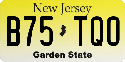 NJ license plate B75TQO