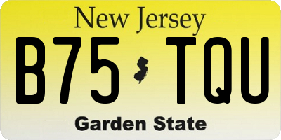 NJ license plate B75TQU