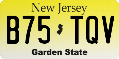NJ license plate B75TQV