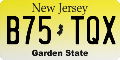 NJ license plate B75TQX