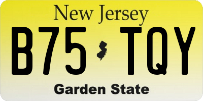 NJ license plate B75TQY