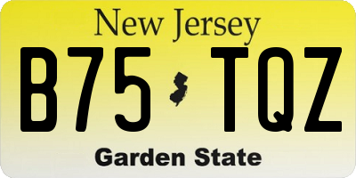NJ license plate B75TQZ